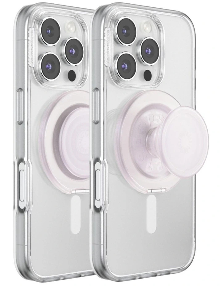 PopSockets PopGrip Kick-Out MagSafe Phone Grip & Stand (Swappable Top) - Opalescent White image 3