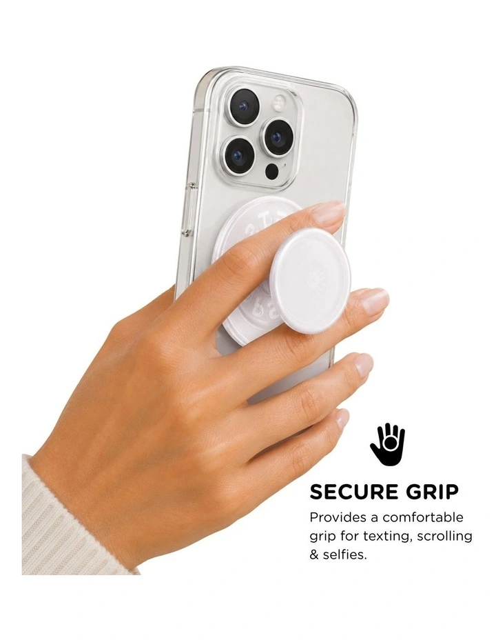 PopSockets PopGrip Kick-Out MagSafe Phone Grip & Stand (Swappable Top) - Opalescent White image 4