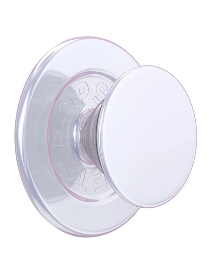 PopSockets MagSafe Phone Grip Holder   Magnetic Adapter Ring (Swappable Top) - Iridescent White image 1