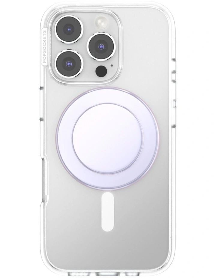 PopSockets MagSafe Phone Grip Holder   Magnetic Adapter Ring (Swappable Top) - Iridescent White image 2