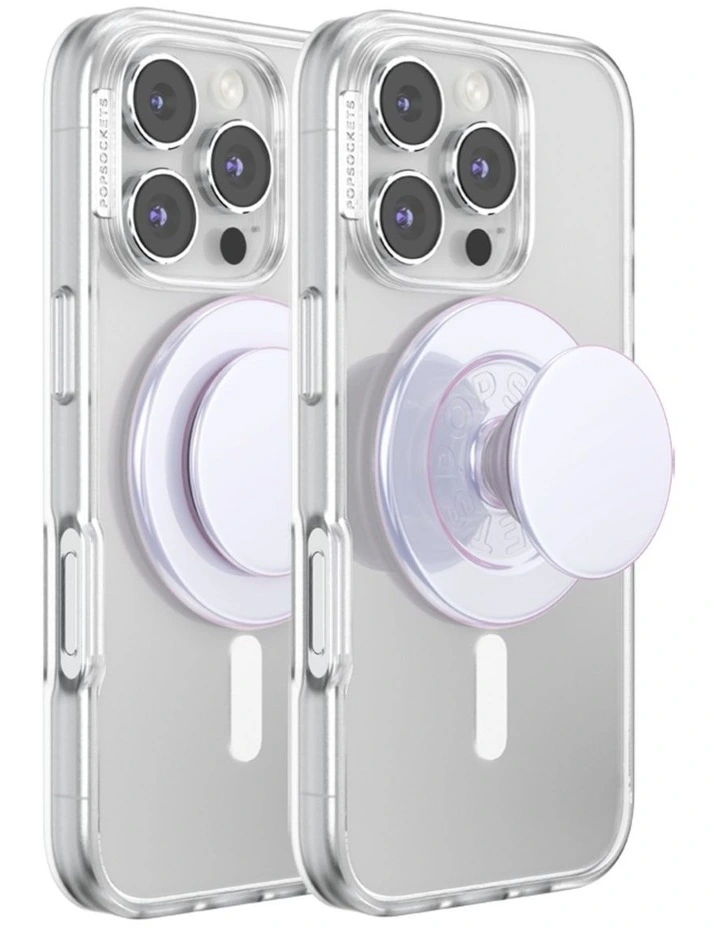 PopSockets MagSafe Phone Grip Holder   Magnetic Adapter Ring (Swappable Top) - Iridescent White image 3
