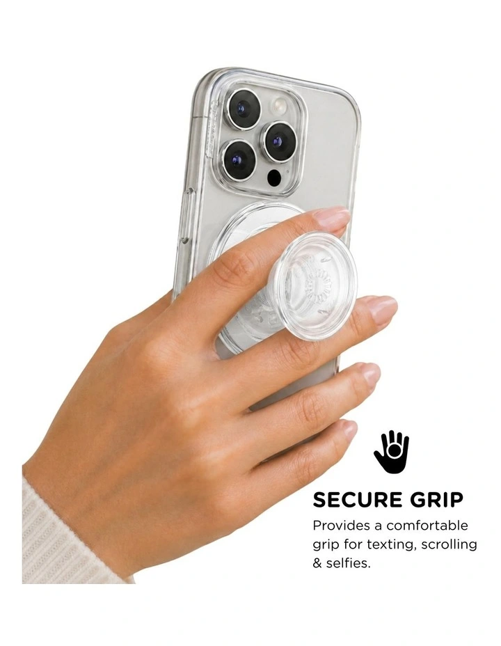 PopSockets PopGrip Kick-Out MagSafe Phone Grip & Stand (Swappable Top) - Clear image 4