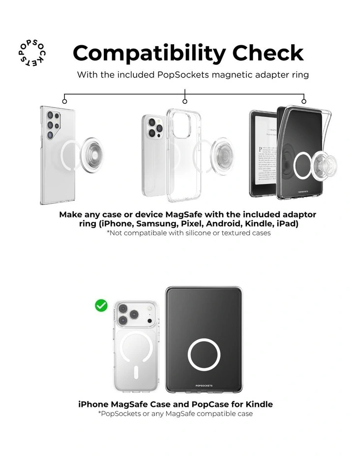 PopSockets PopGrip Kick-Out MagSafe Phone Grip & Stand (Swappable Top) - Clear image 7