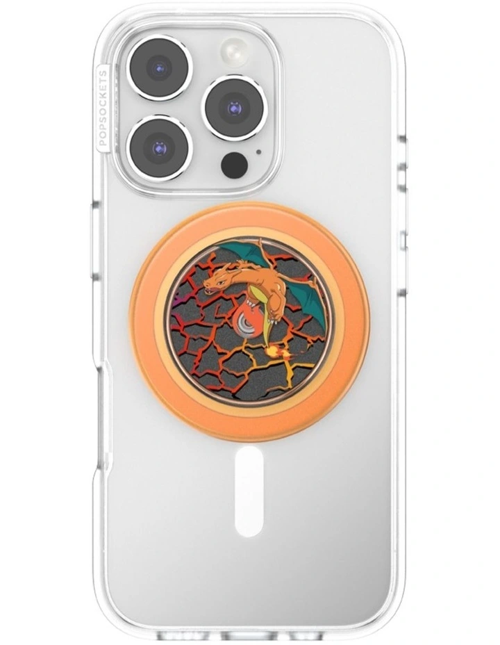 Pokemon x PopSockets MagSafe PopGrip Magnetic Adapter(Swappable Top) - Spinner Charizard In Flight image 2