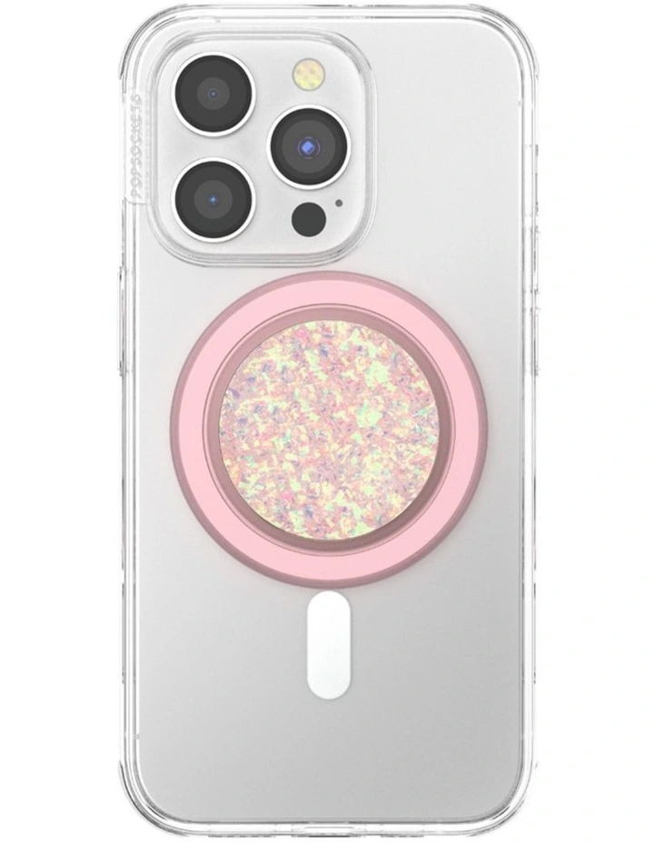 PopSockets PopGrip MagSafe Phone Grip Magnetic Adapter (Swappable Top) - Iridescent Confetti Rose image 2