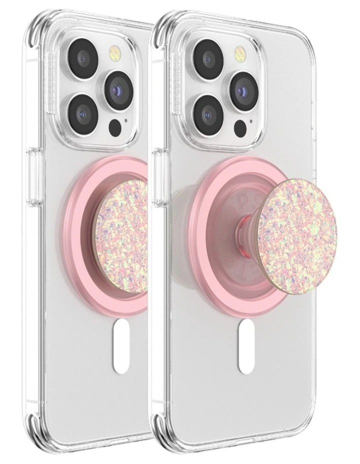 PopSockets PopGrip MagSafe Phone Grip Magnetic Adapter (Swappable Top) - Iridescent Confetti Rose image 3