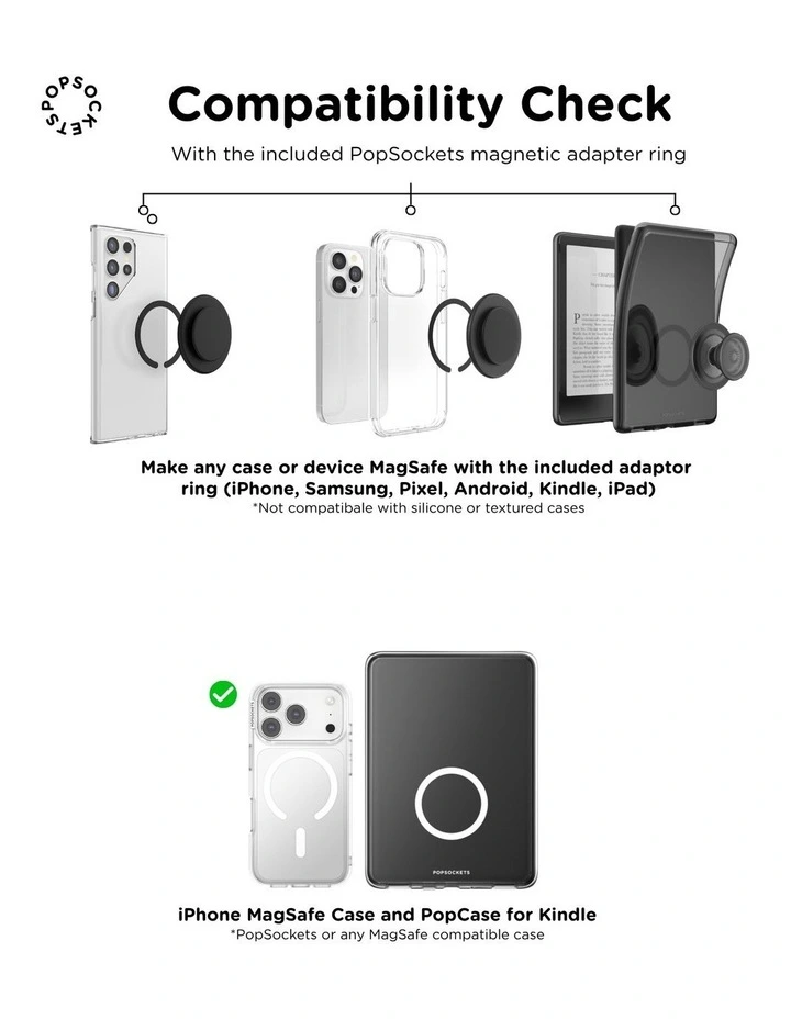 PopSockets PopGrip MagSafe Phone Grip Holder Magnetic Adapter Ring (Swappable Top) - Aura image 7