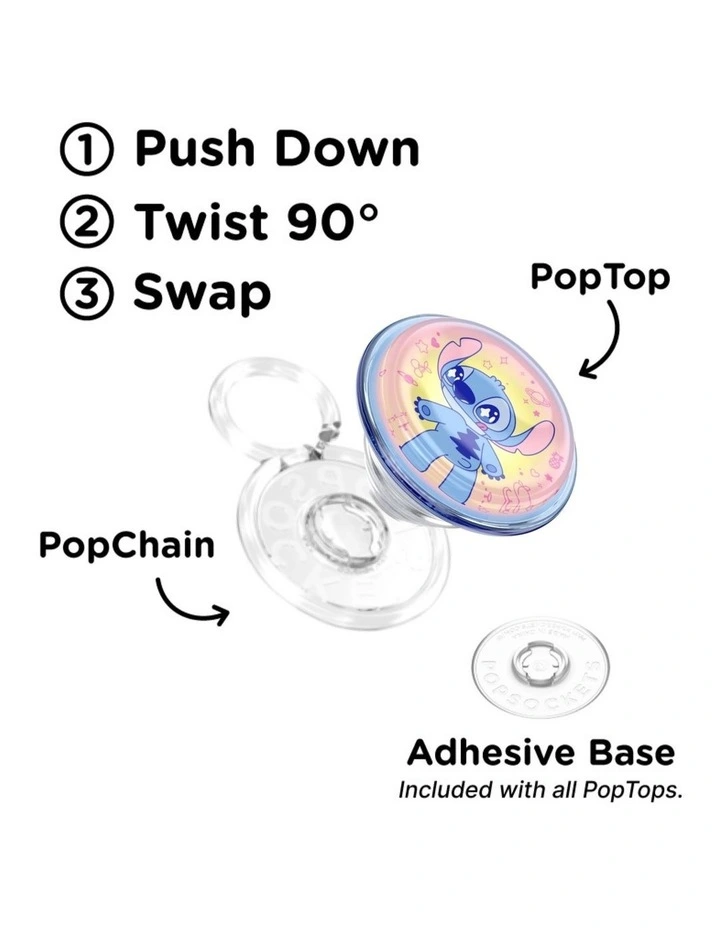 Stitch x PopSockets PopGrip Swappable Phone Grip & Holder - Jelly Star Stitch image 6