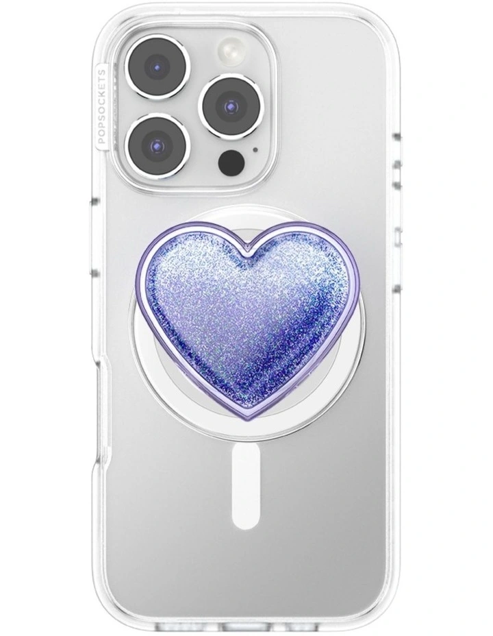 PopSockets MagSafe Phone Grip Magnetic Adapter (Swappable Top) - Squishy Tidepool Heart Lavender image 2