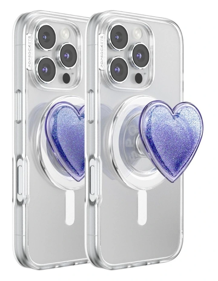 PopSockets MagSafe Phone Grip Magnetic Adapter (Swappable Top) - Squishy Tidepool Heart Lavender image 3