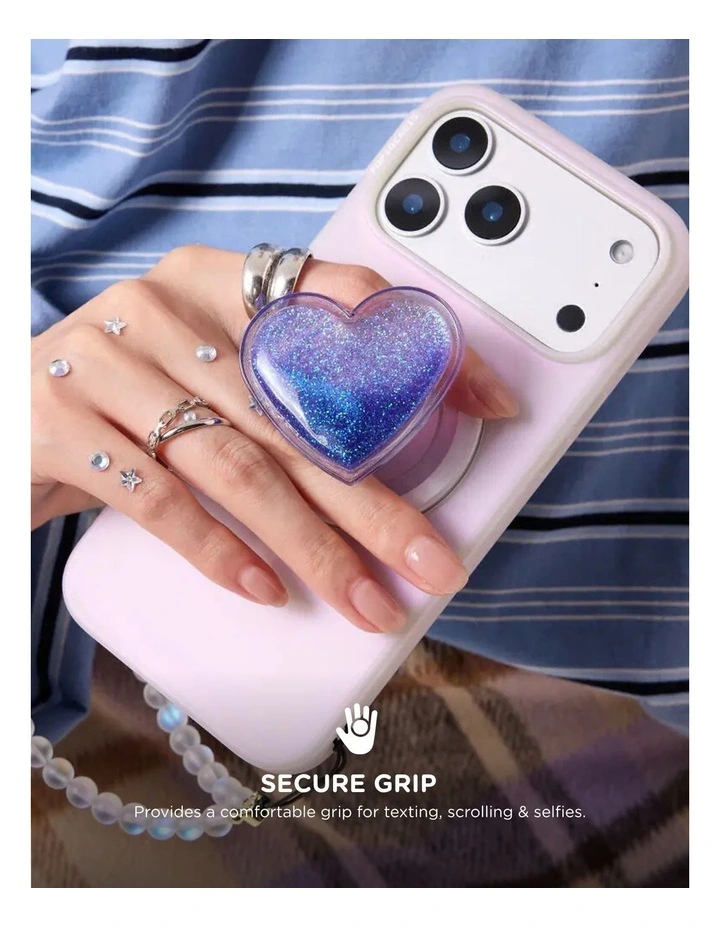 PopSockets MagSafe Phone Grip Magnetic Adapter (Swappable Top) - Squishy Tidepool Heart Lavender image 5