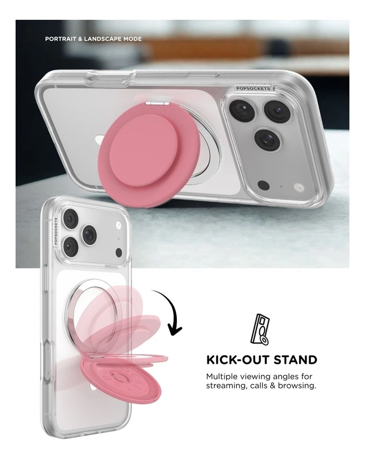 PopSockets PopGrip Kick-Out MagSafe Phone Grip & Stand (Swappable Top) - Putty image 5