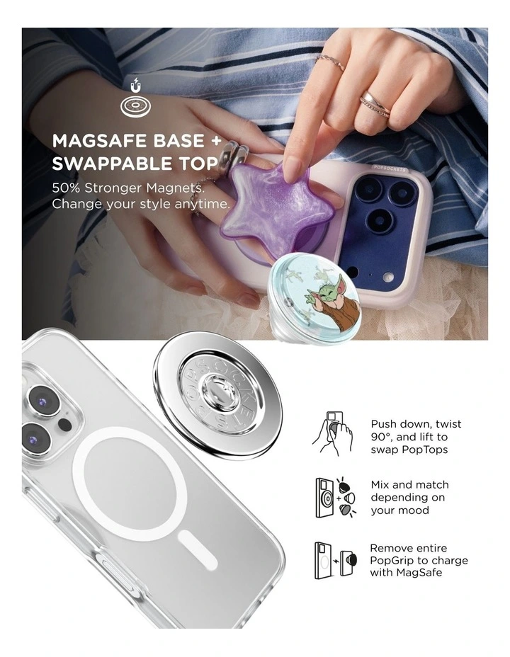 Pokemon x PopSockets MagSafe Phone Grip   Magnetic Adapter (Swappable Top) - Tidepool Force Snack image 6