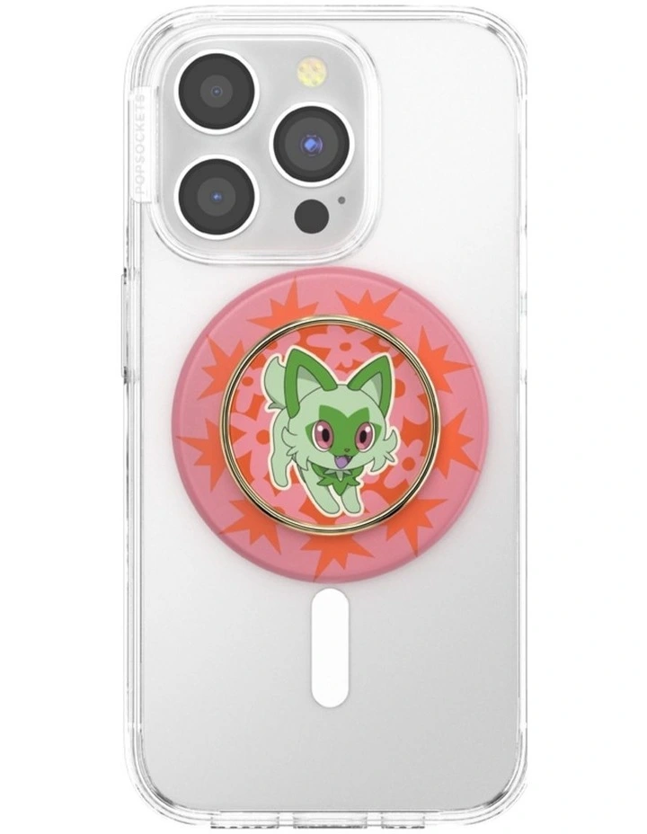 Pokemon x PopSockets MagSafe Phone Grip Magnetic Adapter Ring (Swappable Top) - Sprigatito Stretch image 2