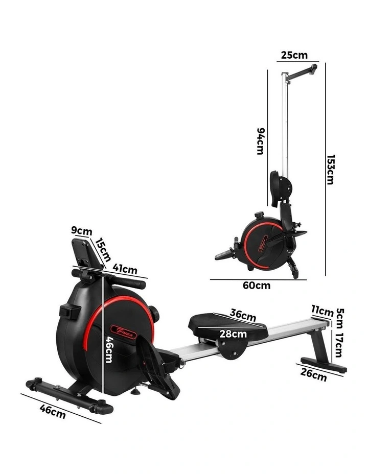 Finex Rowing Machine Rower Magnetic Resistance Fitness Home Gym Cardio 16-Level image 3