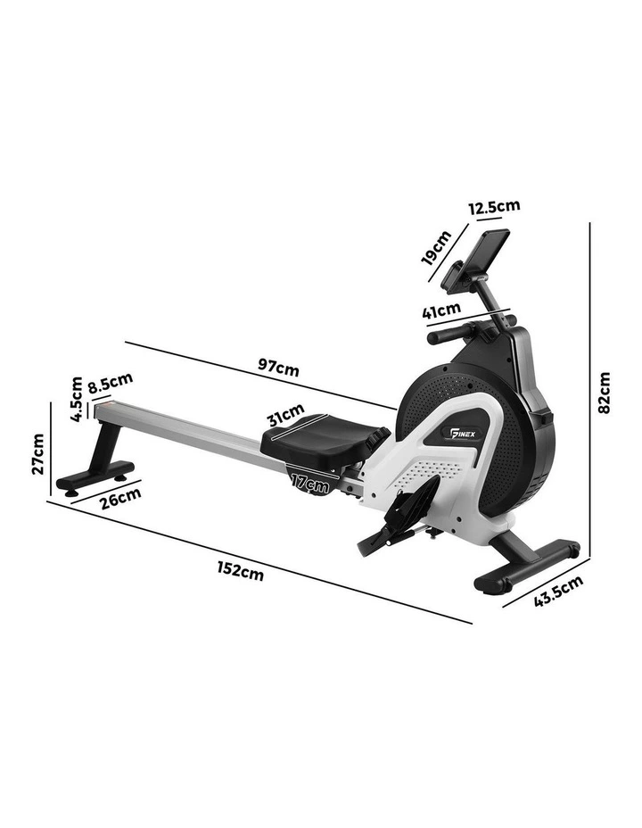 Finex Rowing Machine Rower Magnetic Resistance Fitness Workout Home Gym Cardio image 3