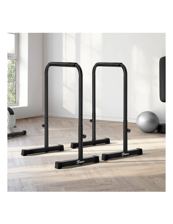 Finex Parallel Dip Bar Station Adjustable Dip Stand Station Push Up Gym Fitness image 4