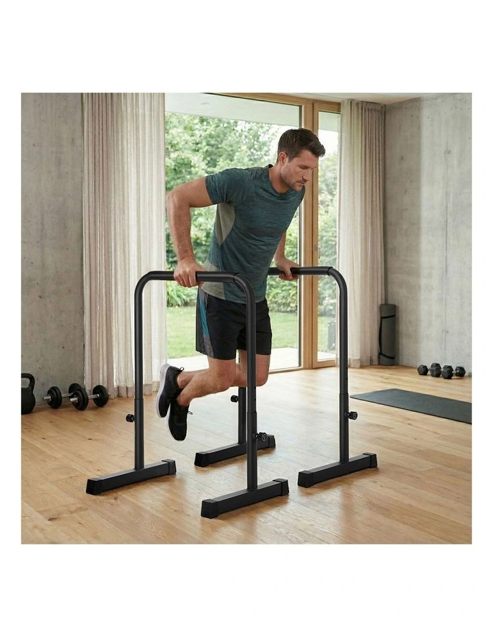 Finex Parallel Dip Bar Station Adjustable Dip Stand Station Push Up Gym Fitness image 7