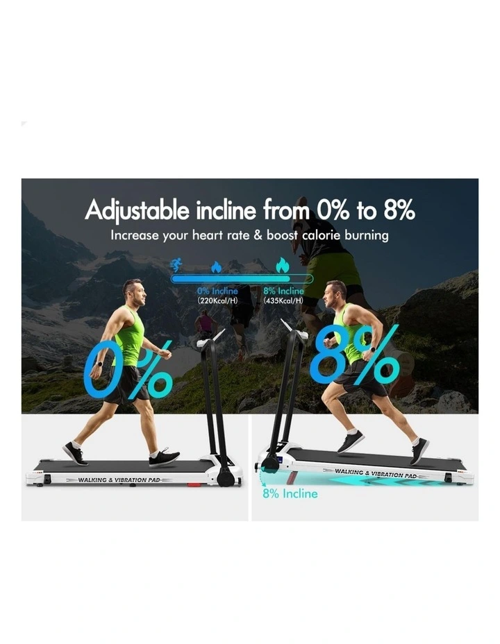 Treadmill 4-in-1 Walking Vibration Pad Incline Foldable Home Gym image 5