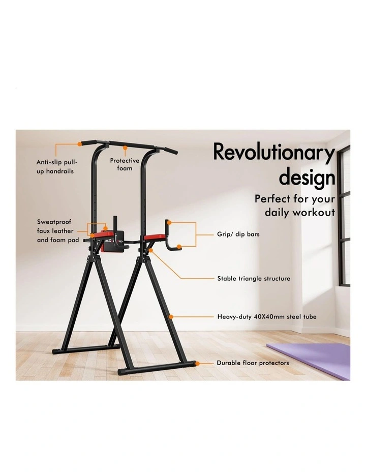 Power Tower Chin Up Bar Pull Up Weight Bench Home Gym Foldable image 3