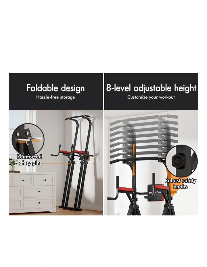 Power Tower Chin Up Bar Pull Up Weight Bench Home Gym Foldable image 4