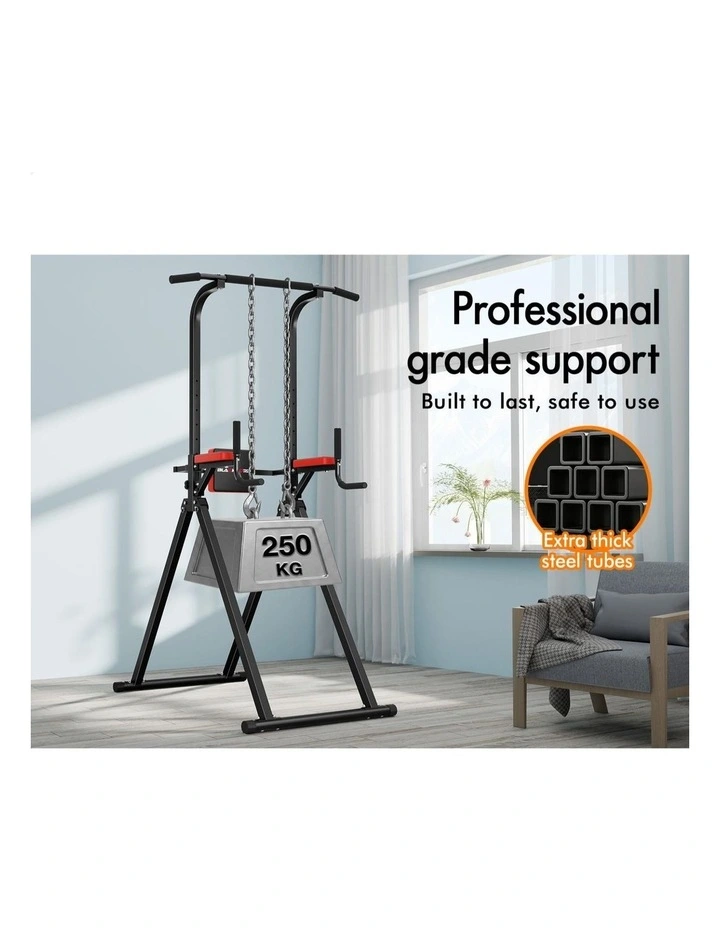 Power Tower Chin Up Bar Pull Up Weight Bench Home Gym Foldable image 7