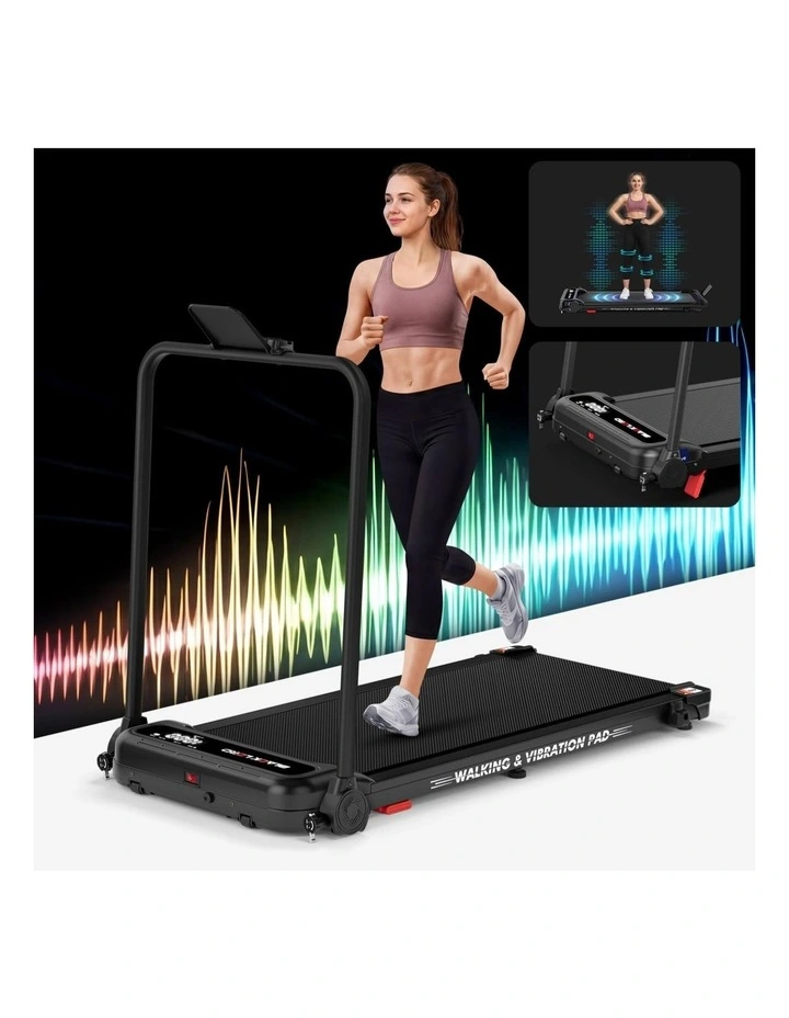 Treadmill 4-in-1 Walking Vibration Pad Incline Foldable Home Gym image 2