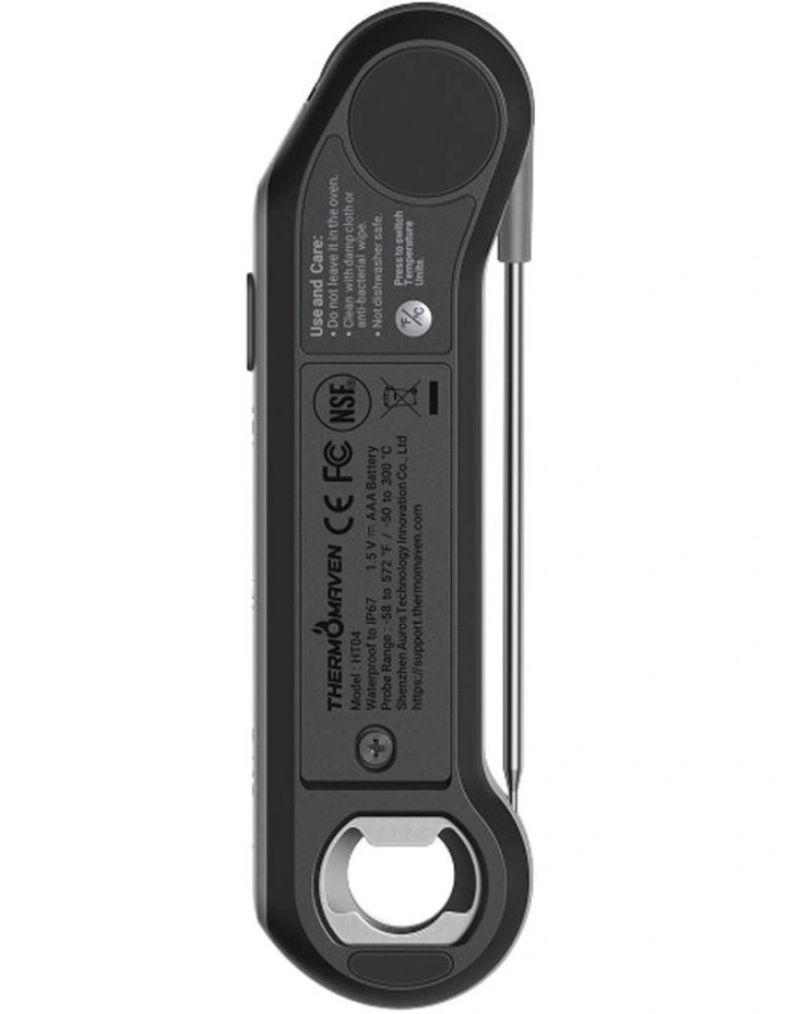 ThermoMaven F1 Turbo instant-read meat thermometer 0.6s IP67 Black image 2