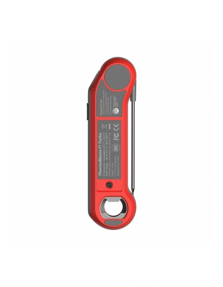 ThermoMaven F1 Turbo instant read meat thermometer, 0.6s response, IP67 waterproof, Red image 3