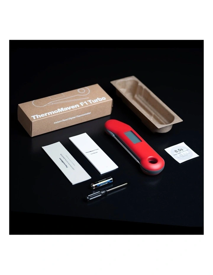 ThermoMaven F1 Turbo instant read meat thermometer, 0.6s response, IP67 waterproof, Red image 6