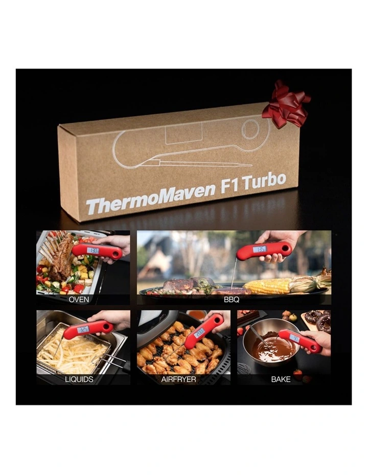 ThermoMaven F1 Turbo instant read meat thermometer, 0.6s response, IP67 waterproof, Red image 7