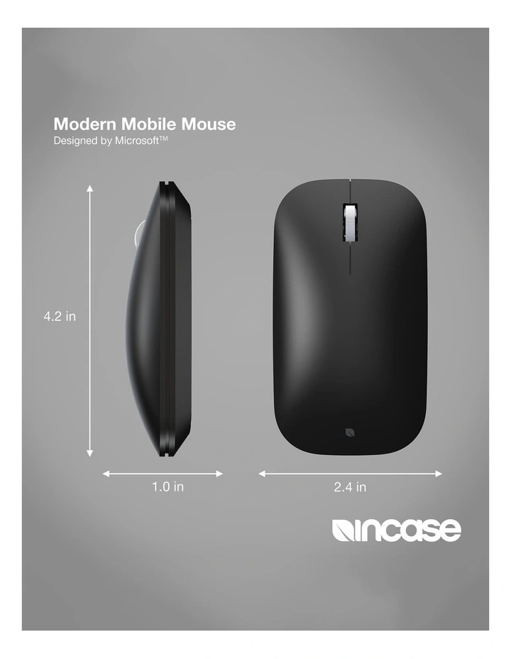 Incase Designed by Microsoft Bluetooth Modern Mobile Mouse - Black image 7
