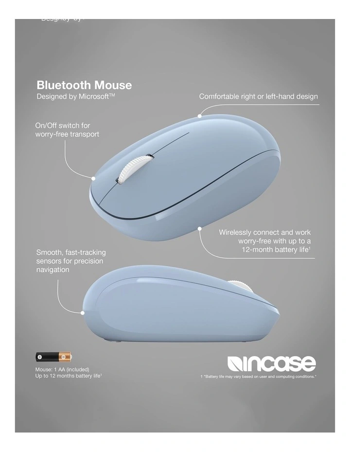 Incase Designed by Microsoft Bluetooth Wireless Mouse - Blue image 6