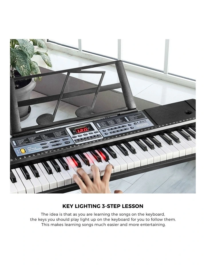 Mazam 61 Keys Electronic Piano Keyboard Lighted Electric Keyboards Holder Stand image 7