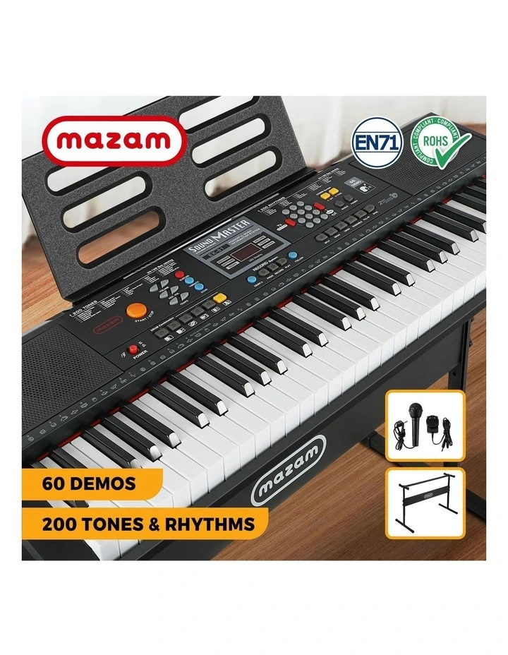 Mazam 61 Keys Electronic Piano Keyboard Electric Keyboards Beginner Kids Gift image 4