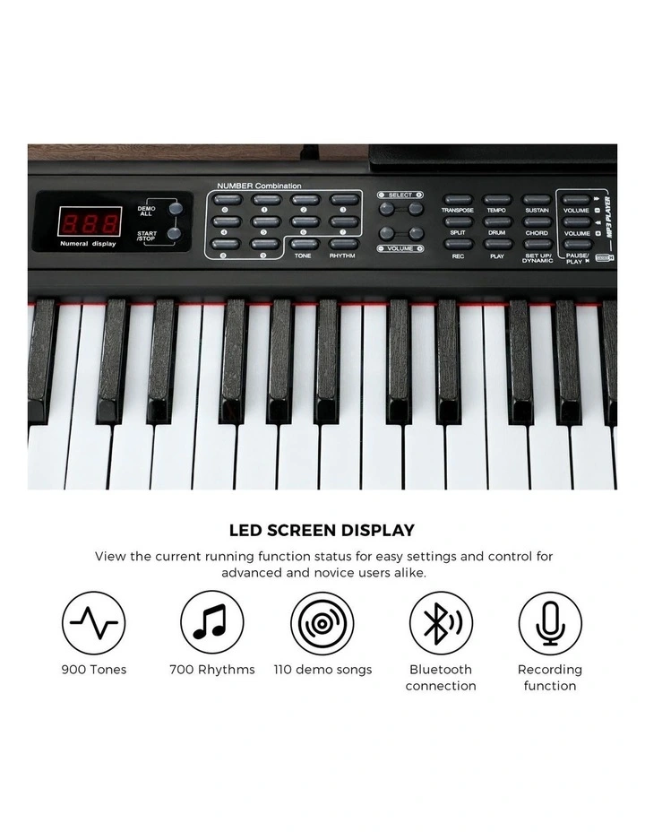 Mazam 88 Keys Electronic Piano Keyboard Portable Lighted Electric Keyboards image 6