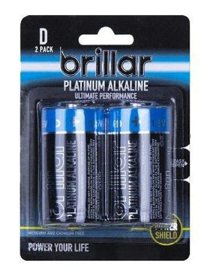 Brillar D Platinum Alkaline Batteries 2-pack (D LR20 1.5V) image 1