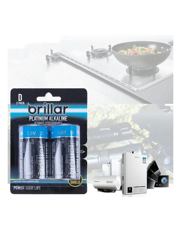 Brillar D Platinum Alkaline Batteries 2-pack (D LR20 1.5V) image 2