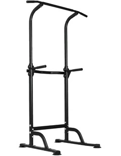 Centra Power Tower Pull Up Bar Dip Station Adjustable Home Gym 150kg Black