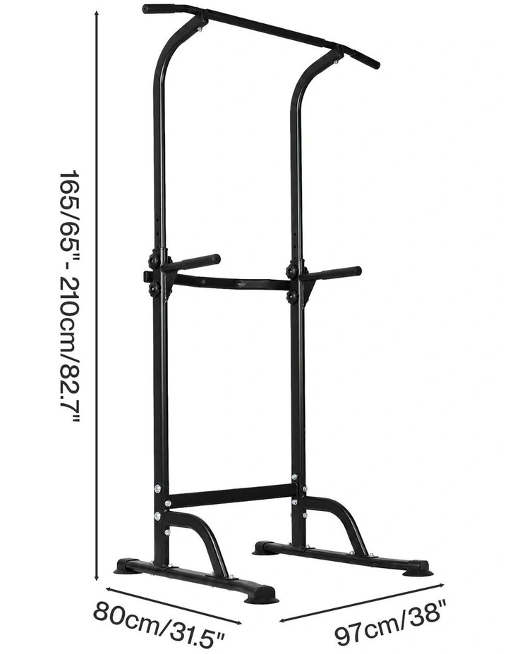 Centra Power Tower Pull Up Bar Dip Station Adjustable Home Gym 150kg Black image 2