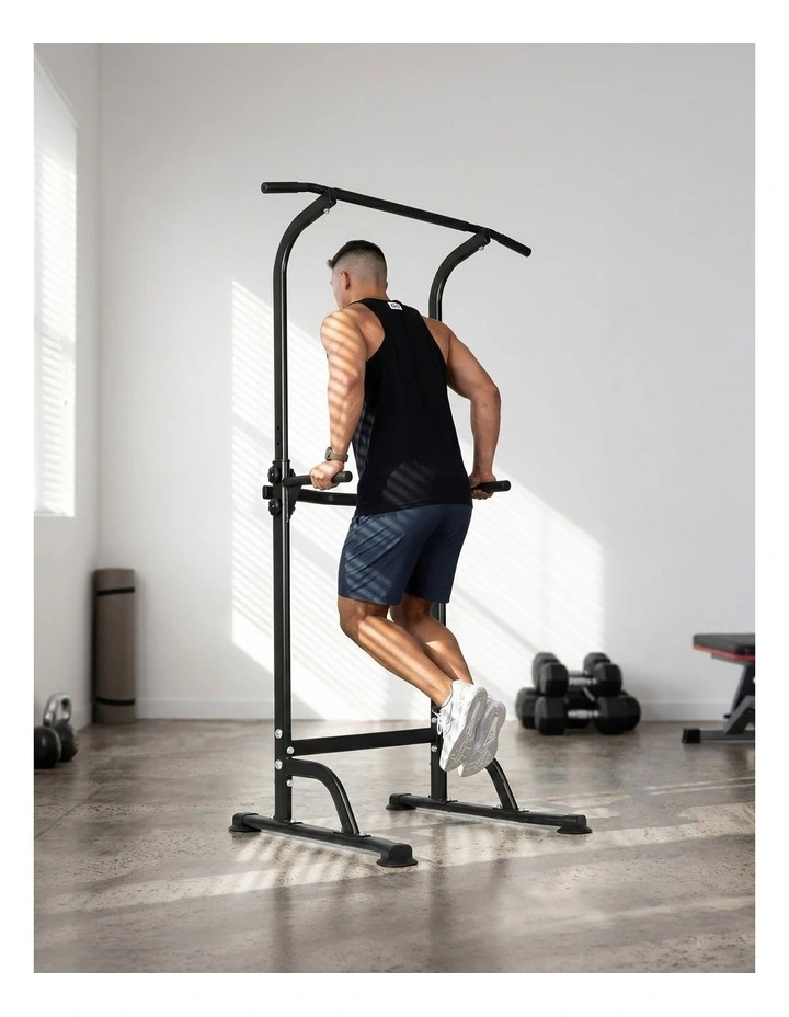 Centra Power Tower Pull Up Bar Dip Station Adjustable Home Gym 150kg Black image 3