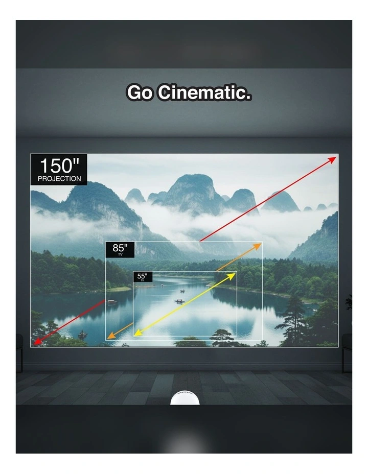 Laser Smart Portable Projector with 100-Inch Screen PJ-TUHA1CW-346 image 7