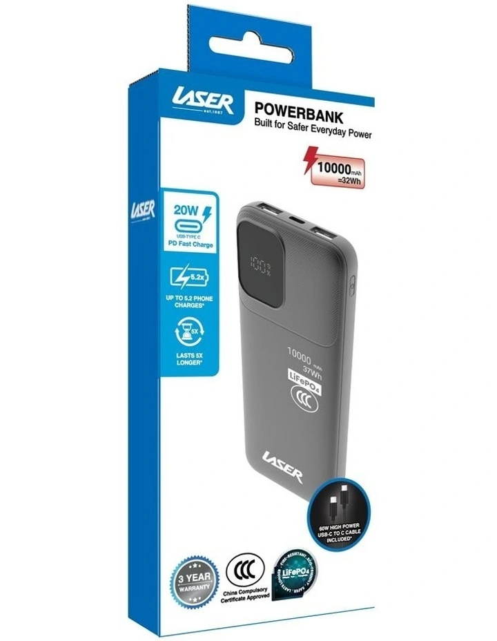 Laser 10000mAh LiFePO4 Power Bank PB-LP10BK-070 image 2