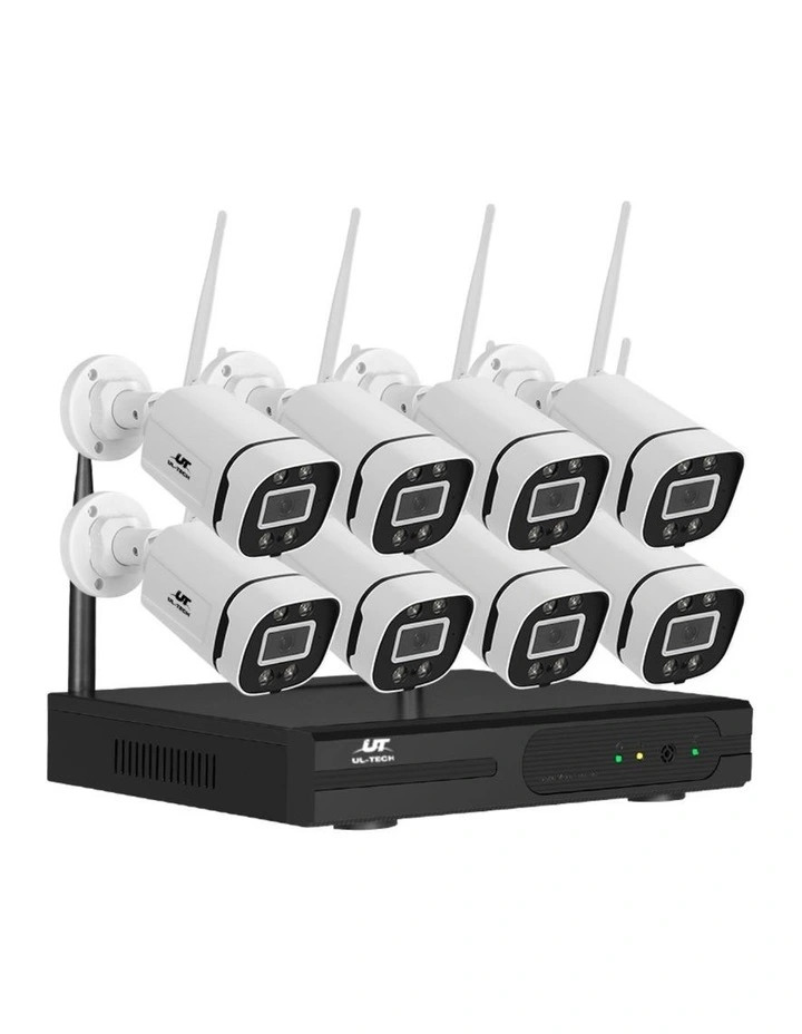 UL-tech Wireless CCTV Security System 8CH NVR 3MP 8 Square Cameras image 1