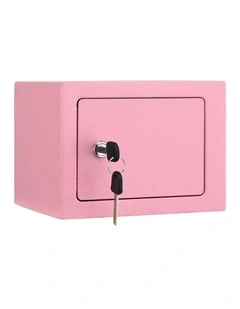 UL-Tech 6.5L Small Safe Box with Key Lock for Cash Mini Home Security Safe Pink