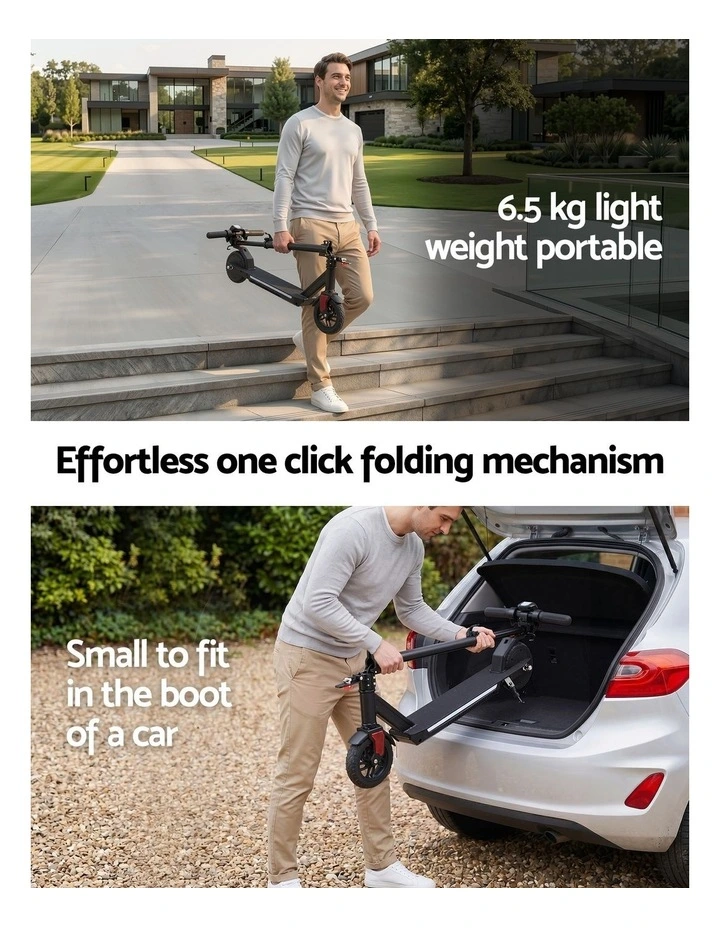 Electric Scooter 180W 18KM/H Foldable Height Adjustable Portable Riding Commuter Teens Adults image 6