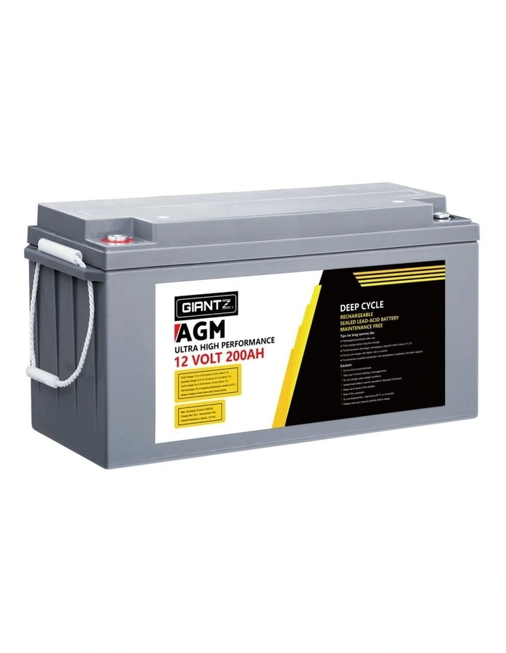Giantz AGM Deep Cycle Battery 12V 200Ah Box Portable Solar Caravan Camping image 1