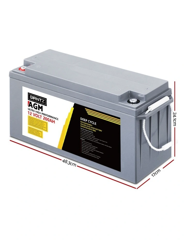 Giantz AGM Deep Cycle Battery 12V 200Ah Box Portable Solar Caravan Camping image 2