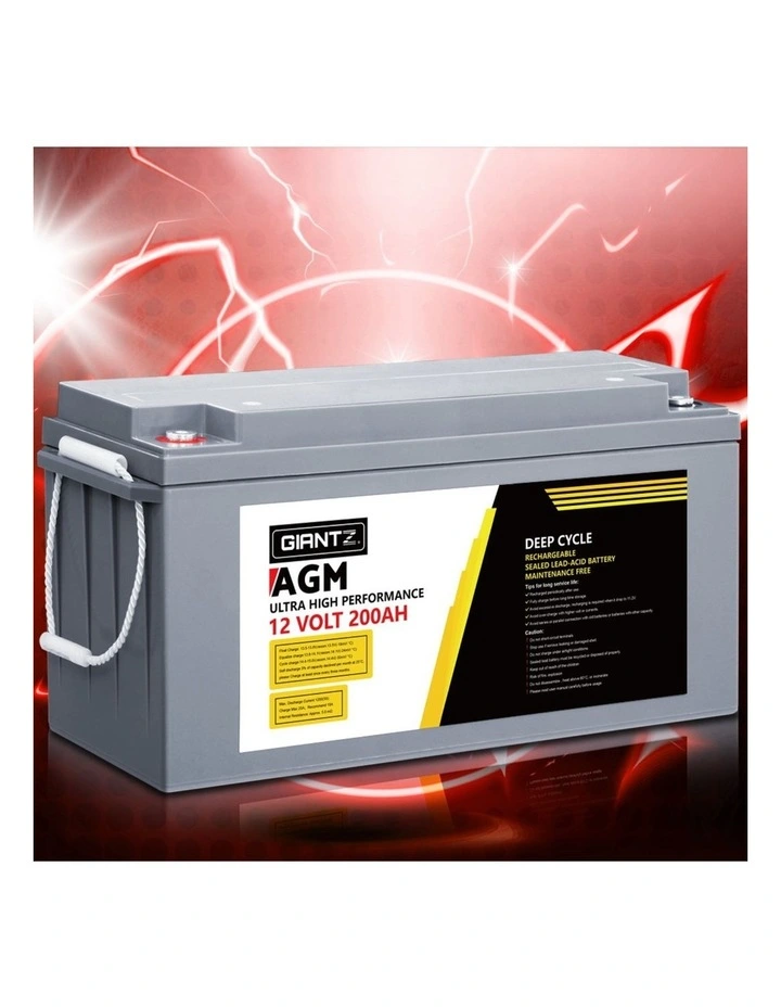Giantz AGM Deep Cycle Battery 12V 200Ah Box Portable Solar Caravan Camping image 3