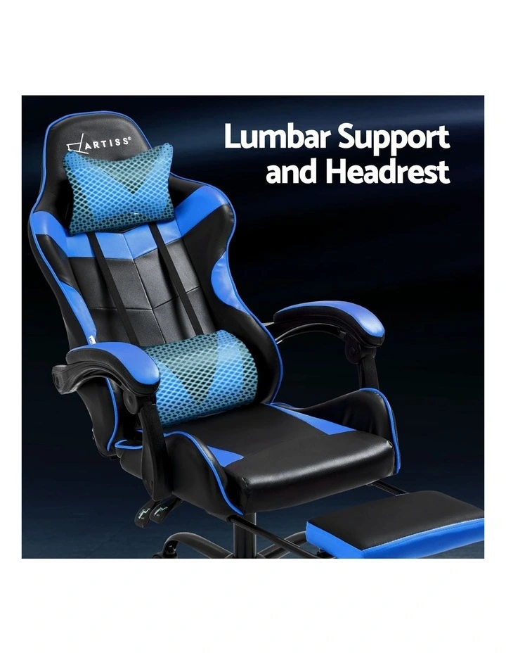 Artiss Gaming Office Chair Recliner Footrest Blue image 6
